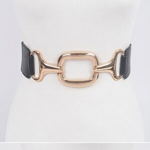 Sleek Black Waist Belt with Buckle